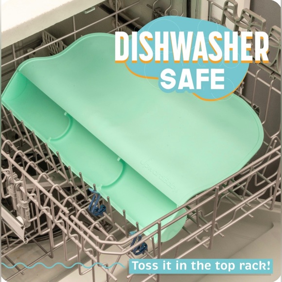 NIP UpwardBaby Original Food-Catching Placemat w/pull-tab Release, Cool Mint - Picture 5 of 10